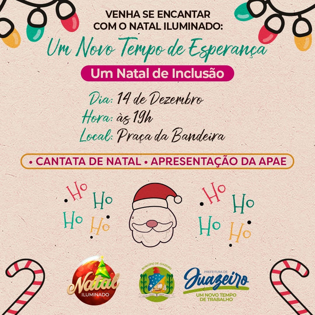 Prefeitura de Juazeiro celebra as diferenças com ‘Natal de Inclusão’ nesta terça-feira na Praça da Catedral