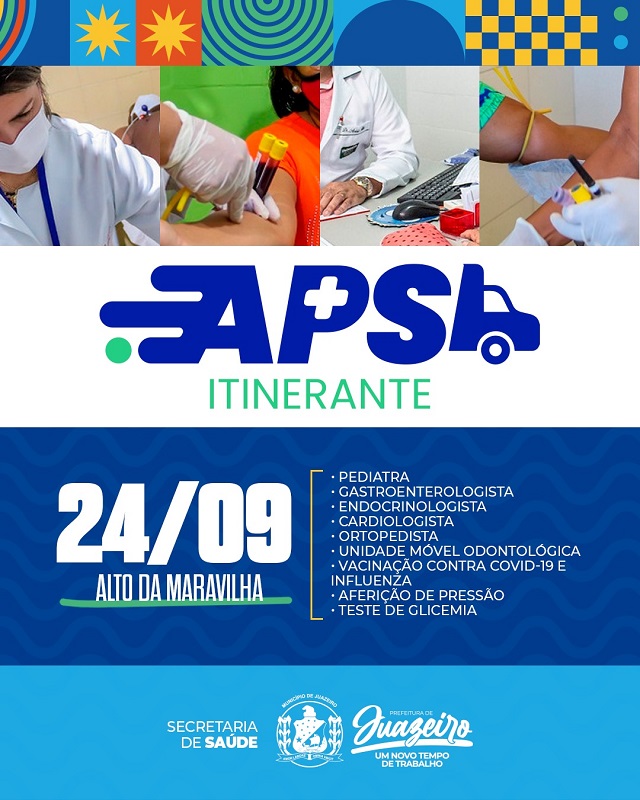 Prefeitura de Juazeiro leva o APS Itinerante para o bairro Alto da Maravilha neste domingo (24)   