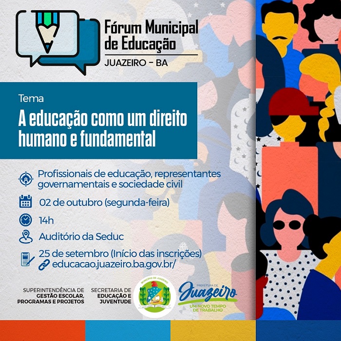 Prefeitura de Juazeiro vai promover Fórum Municipal de Educação na próxima segunda-feira