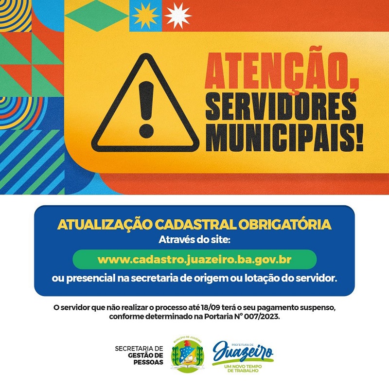 Prefeitura de Juazeiro alerta sobre prazo final para atualização cadastral dos funcionários municipais